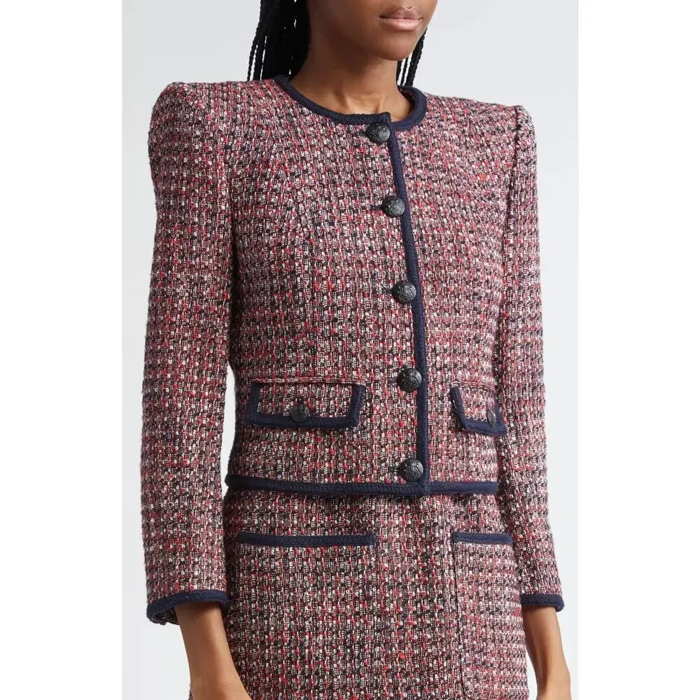 VERONICA BEARD Ceres Metallic Cotton Blend Tweed Jacket - Picture 2 of 11
